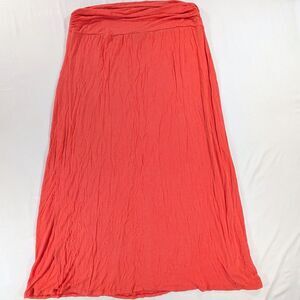 Image Nation Coral Maxi Skirt 2x Boho-Chic Cottagecore